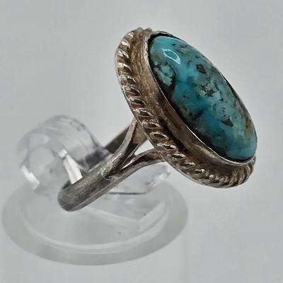 Lot 26: Three (3) Native American Rings with Stones / Sizes 5.5 & 8