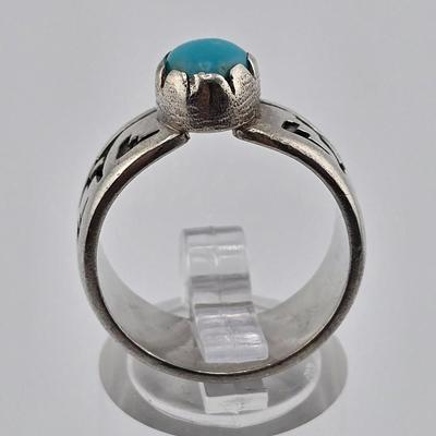 Lot 26: Three (3) Native American Rings with Stones / Sizes 5.5 & 8