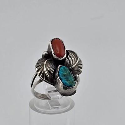 Lot 26: Three (3) Native American Rings with Stones / Sizes 5.5 & 8