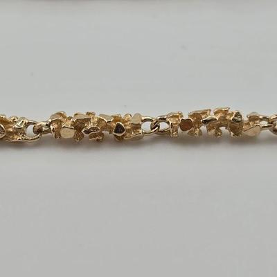 Lot 28: 20" - 14k Gold Nugget Necklace - 23g