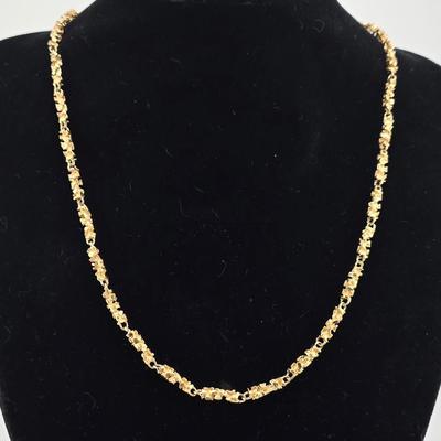 Lot 28: 20" - 14k Gold Nugget Necklace - 23g