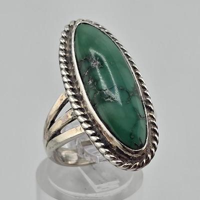 Lot 31: Two (2) Native American Style Rings w/ Stones & Silver Pendant / Sizes 5, 7.5