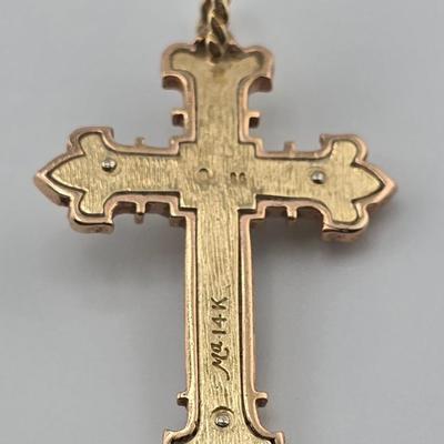 Lot 36: 14k Cross Pendant - 6g / Size 2"