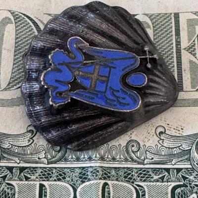 SAINT MICHAEL the ARCHANGEL enamel brooch,