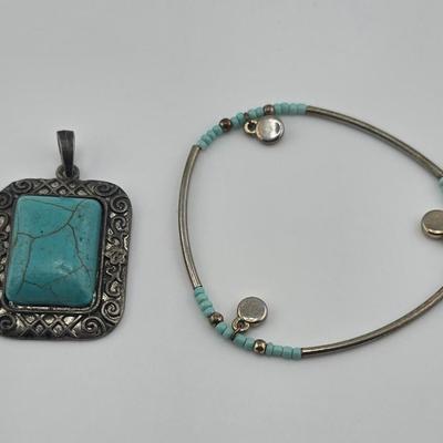 Lot 40: Native American Style Fashion Pendant & Bracelet