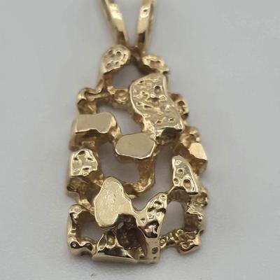 Lot 41: 14k Gold Nugget Pendant - 2g