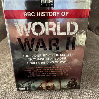 Sale Photo Thumbnail #366: BBC History of World War II DVD box set, a comprehensive collection of BBC documentaries and docudramas about the Second World War. 
The box set contains 10 BBC series with approximately 30 hours of content, including titles such as "The Nazis: A Warning 