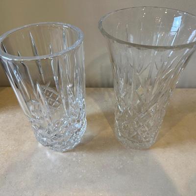Two Heavy Glass Vases