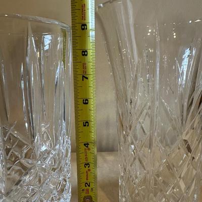 Two Heavy Glass Vases