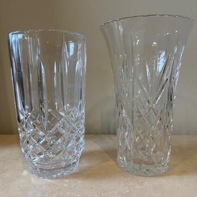Two Heavy Glass Vases