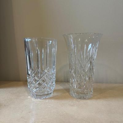 Two Heavy Glass Vases