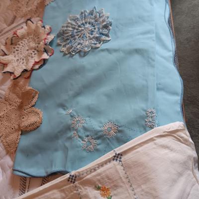 HAND EMBROIDERED TABLECLOTHS AND HAND CROCHETED DOILIES