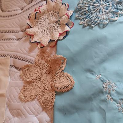 HAND EMBROIDERED TABLECLOTHS AND HAND CROCHETED DOILIES