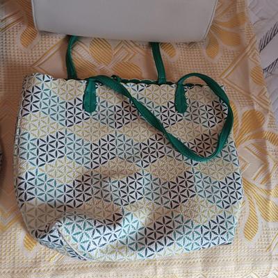 2 PURSES AND A TOTE WITH A MATCHING SMALLER BAG