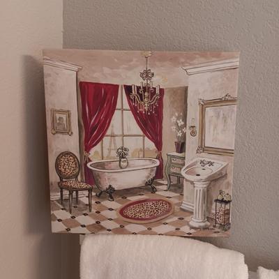GUEST TOWELS, BATHROOM DECOR AND RUG