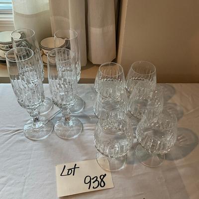 938 Large 14pc Set of Schott Zwiesel German Cut Crystal Stemware