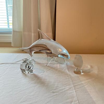942 Set of Three Animal Glass Decor Figures