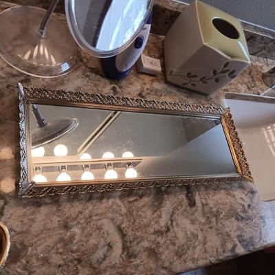 CONAIR ELECTRIC SHAVER, DRESSER MIRROR, MUSICAL TRINKET BOX AND MORE