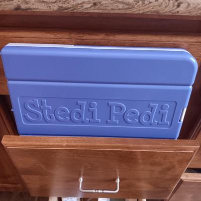 STEDI PEDI, BLOOD PRESSURE MONITOR, TRAVEL ALARM CLOCK, LUGGAGE SCALE, EUROPEAN ELECTRICAL OUTLET ADAPTER AND MORE