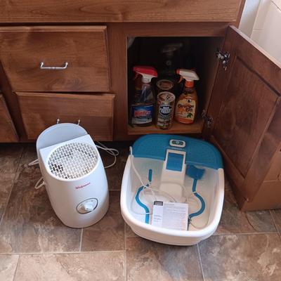 HUMIDIFIER, HOMEDIC FOOT SOAKER AND SOME CLEANING CHEMICALS