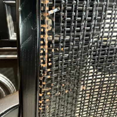 956 Vintage Black Bamboo Style Asian (Ebony) Dans Carine Co. Table With Three Chairs