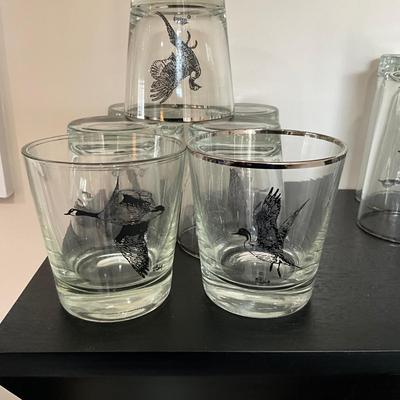 964 Set of Richard Bishop Designed Waterfowl Barware Glass Set