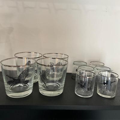 964 Set of Richard Bishop Designed Waterfowl Barware Glass Set