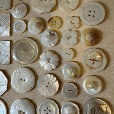 Vintage Mother-of-Pearl Buttons – Assorted Shapes & Sizes