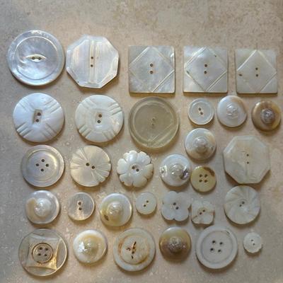 Vintage Mother-of-Pearl Buttons – Assorted Shapes & Sizes