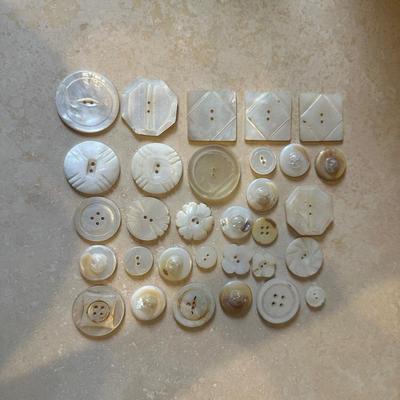 Vintage Mother-of-Pearl Buttons – Assorted Shapes & Sizes