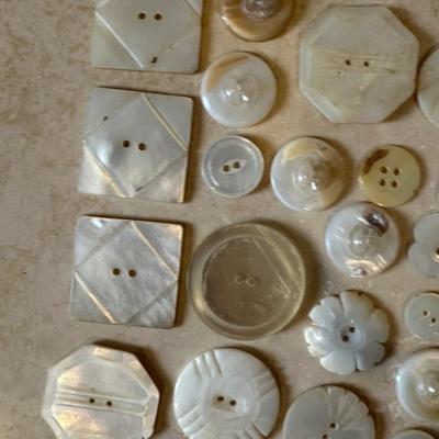 Vintage Mother-of-Pearl Buttons – Assorted Shapes & Sizes