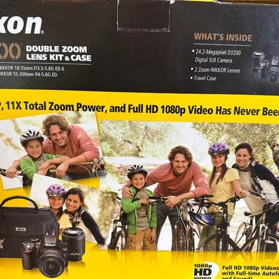Nikon D3200 DSLR Camera Bundle with 2 Lenses, Case, Tripod & Accessories