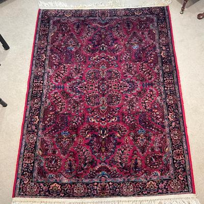 982 Vintage Karastan Sarouk Oriental Rug with Fringe