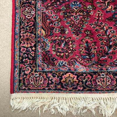 982 Vintage Karastan Sarouk Oriental Rug with Fringe