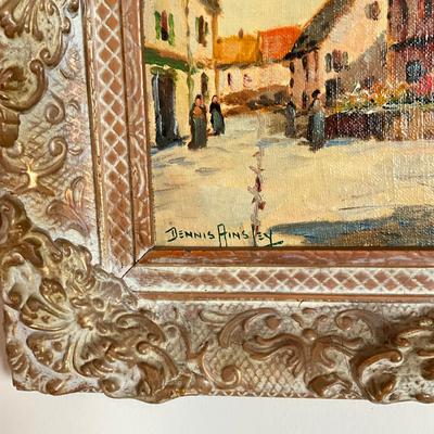 968 Original Street Scene By Dennis Ainsley (1880-1952) Oil On Board