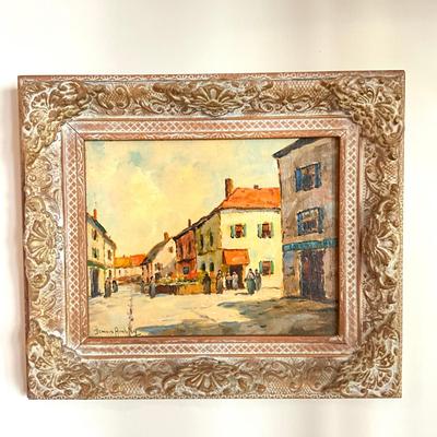 968 Original Street Scene By Dennis Ainsley (1880-1952) Oil On Board
