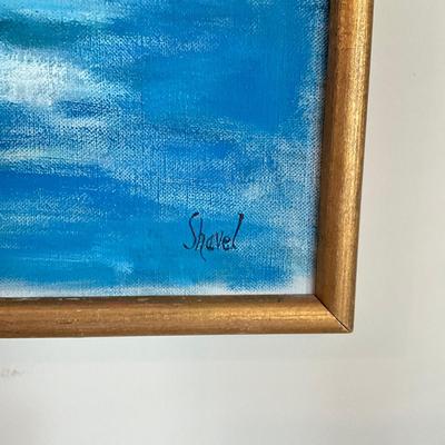987 Acrylic On Canvas Boat Painting
