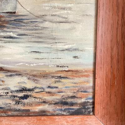 988 Oil On Canvas Of Boat