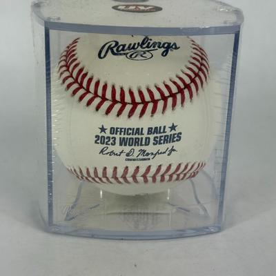 Lot 10: 2023 World Series Official MLB Baseball – Rangers vs. Diamondbacks – Rawlings Collector’s Ball
