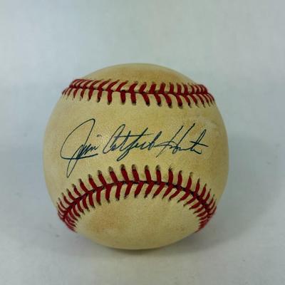 Lot 25: Jim "Catfish" Hunter Autographed Baseball – HOF 1987 Inscription | Yankees & A's Legend