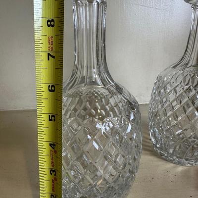 Pair of Heavy Glass Decanters