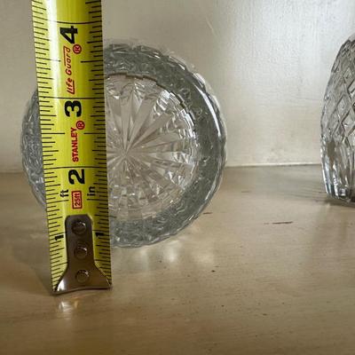 Pair of Heavy Glass Decanters