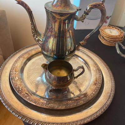 Silver plated teapot, etc...