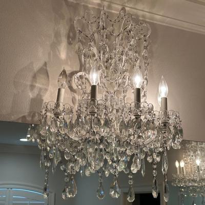Pair of Restoration Hardware Crystal Wall Sconces