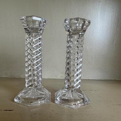 Austrian Crystal Spiral or Twist Candlesticks - set of 2