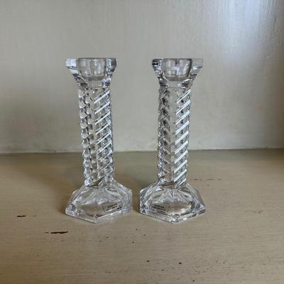 Austrian Crystal Spiral or Twist Candlesticks - set of 2