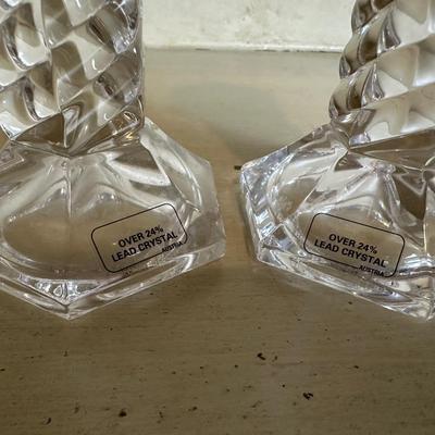 Austrian Crystal Spiral or Twist Candlesticks - set of 2