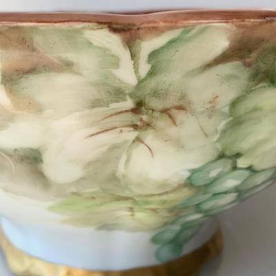 Early Bareuther Waldsassen Hand Painted Floral Grapes Centerpiece Bowl