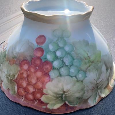 Early Bareuther Waldsassen Hand Painted Floral Grapes Centerpiece Bowl