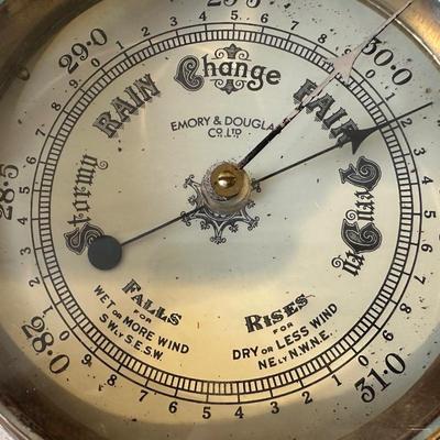 Emory & Douglas Vintage Brass Ship’s Barometer